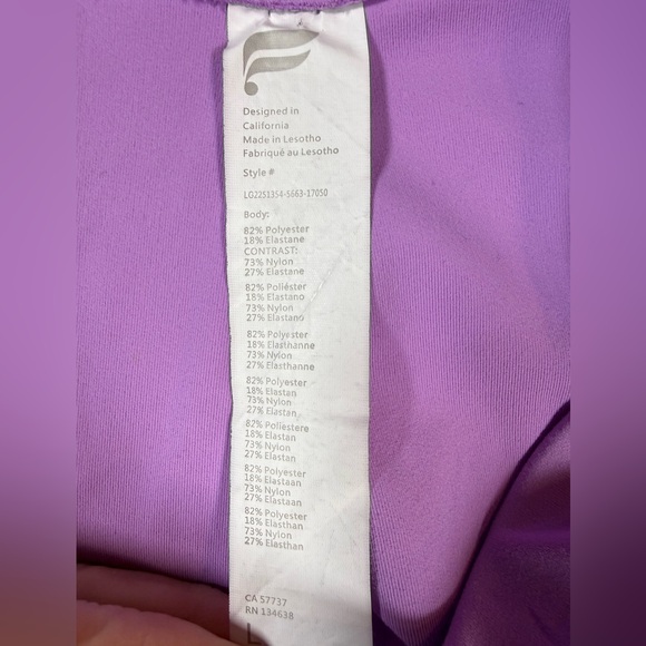 Fabletics PureLuxe Lavender Activewear - Picture 3 of 8